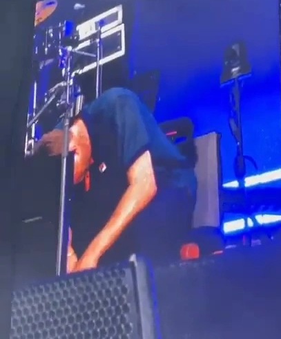 He got to his feet amid loud applause from the Wembley crowd