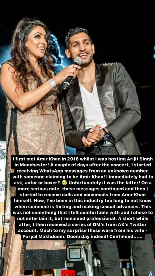 In an Instagram post, Suzi said she met Amir, 36, when she hosted a concert in Manchester in 2016