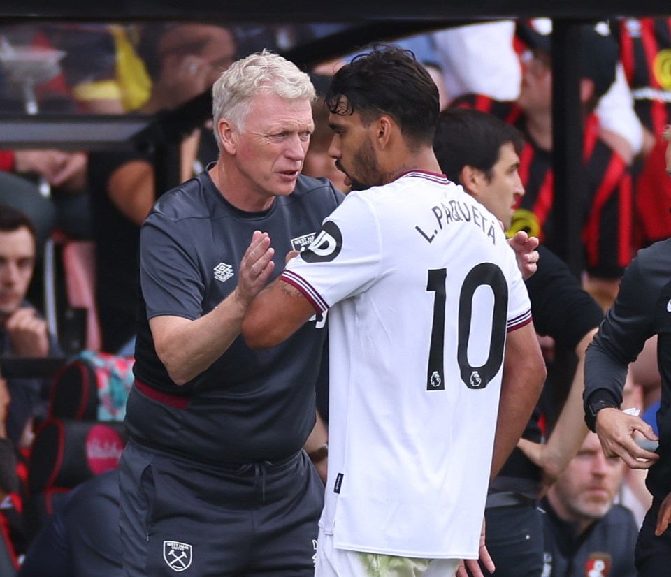 West Ham boss David Moyes must decide whether to include Paqueta in his squad this weekend