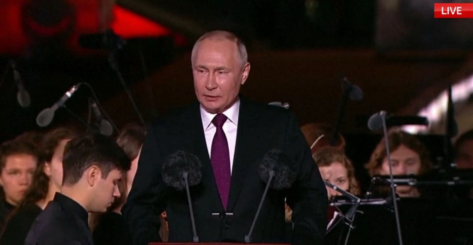 Meanwhile, Putin was seen publically celebrating the anniversary of victory in the Kursk battle in WWII