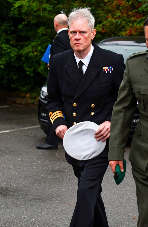 Pictured: Cdr George Walton outside Bulford Military Court Centre. A highly respected Royal Navy Commander has been jailed for 10 months for putting his hand down the pants of a female sailor on a train ride back from a boozy day trip in Amsterdam. Cdr George Walton was second in command and responsible for discipline on one of Britain's biggest warships when he sexually assaulted the woman as they travelled back to the Dutch Naval base. After HMS Albion moored at Den Helder, in the Netherlands, 45 year old Cdr Walton and others decided to go for a day trip to nearby Amsterdam where they enjoyed a 'few drinks'. However, on the return journey, Cdr Walton, who has served in the Royal Navy for over 25 years, ignored the woman's protests to lift her top up and put his hand down her shorts in an 'appalling' sexual assault. SEE OUR COPY FOR DETAILS. © Ollie Thompson/Solent News & Photo Agency UK +44 (0) 2380 458800