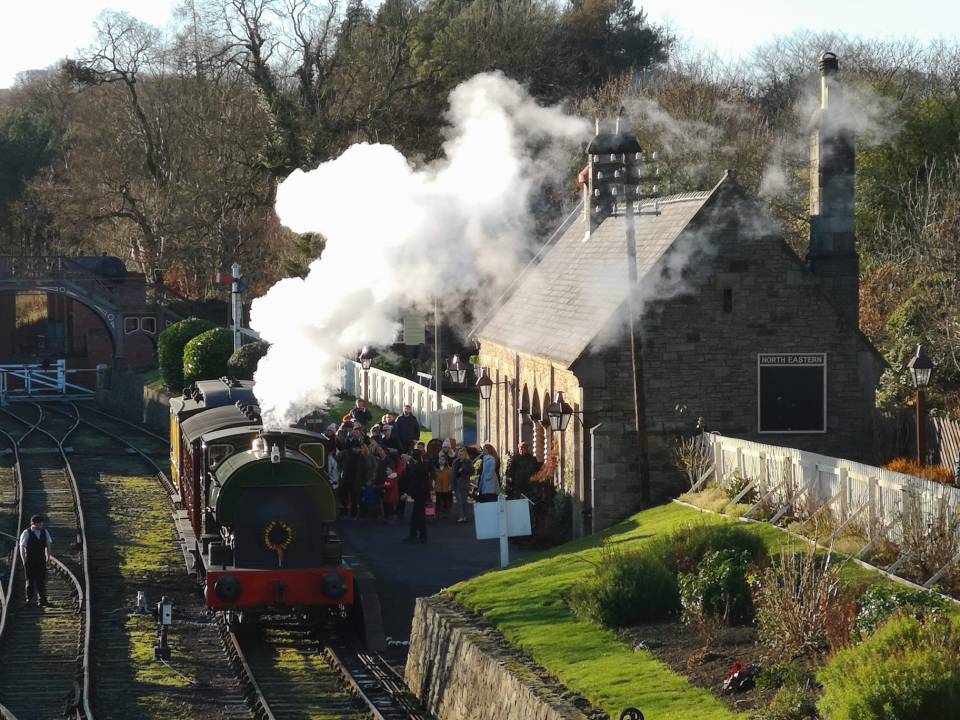 Visitors can ride steam trains that leave from the Edwardian train station