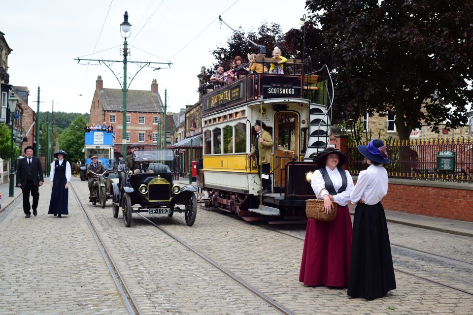 The living museum has working trams and people dressed in authentic costumes
