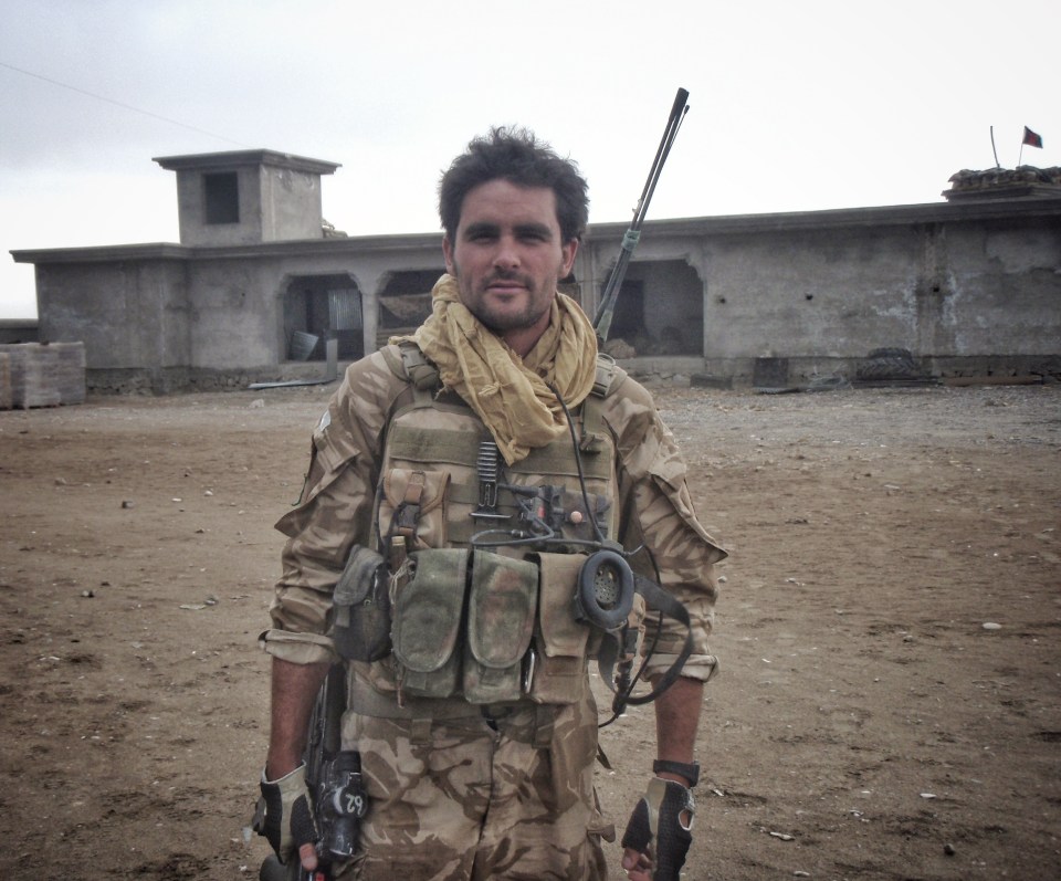The TV star pictured serving in Afghanistan