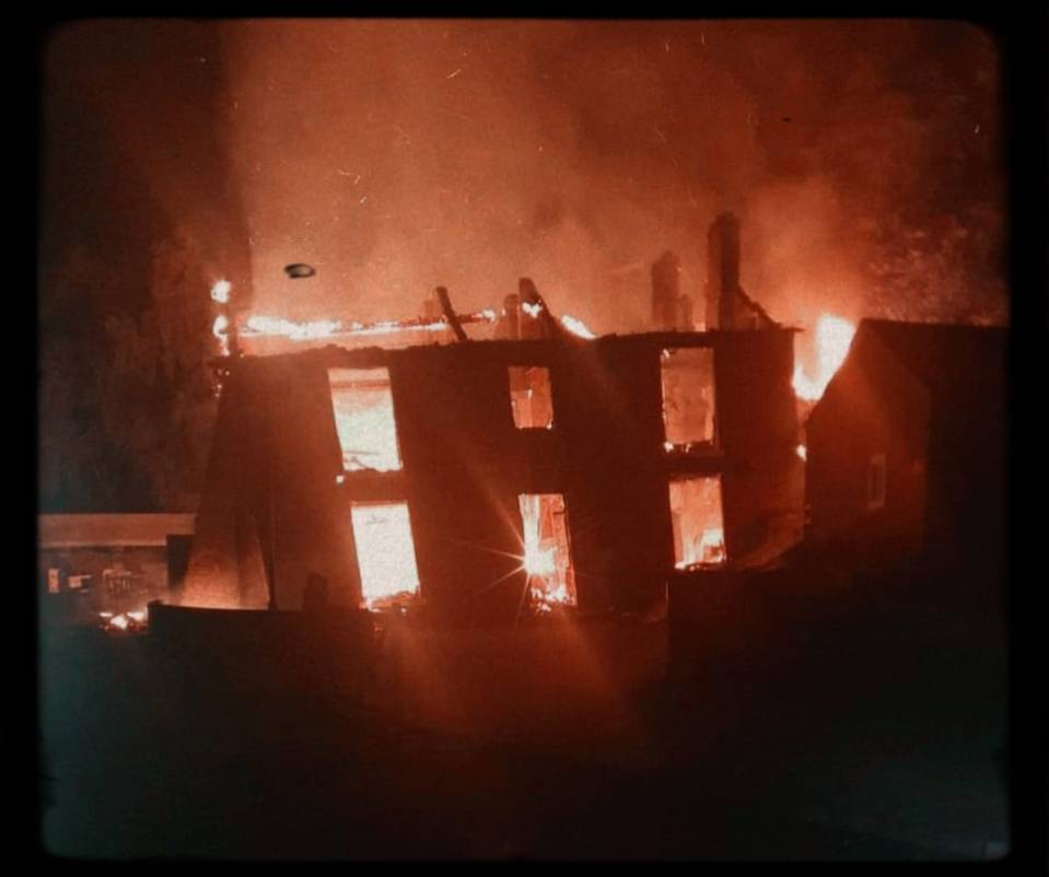The fire ripped the building apart on Saturday night