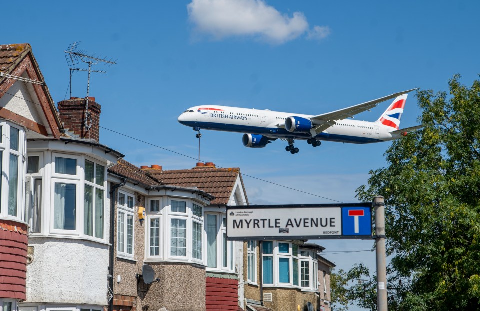Residents of Myrtle Avenue in Feltham have to deal with the roaring sound of planes flying over their homes