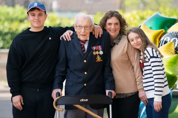 The veteran was knighted, honoured with an RAF flypast and received 225,000 100th birthday cards