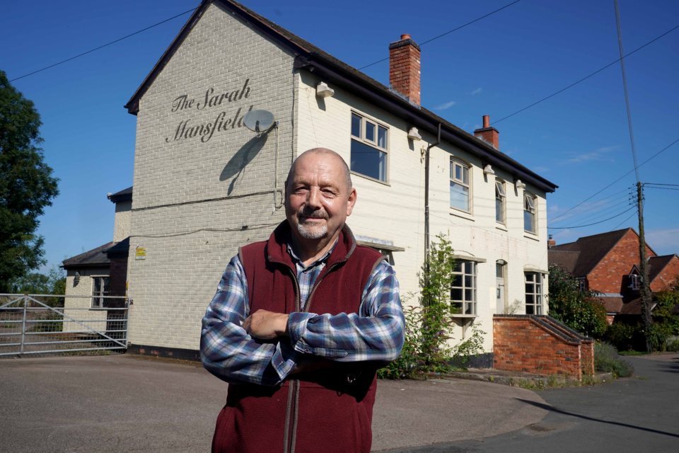 Retired sales manager Jerry Brookes outside the Sarah Mansfield pub which was previously bought by Adam Taylor