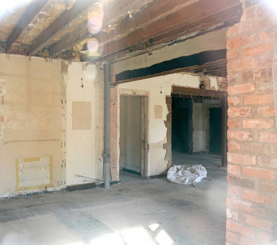 The gutted interior of the Mansfield pub