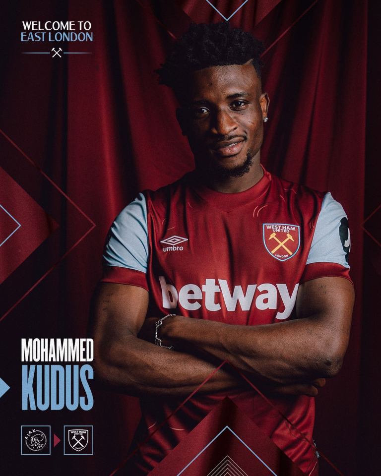 Mohammed Kudus has joined West Ham