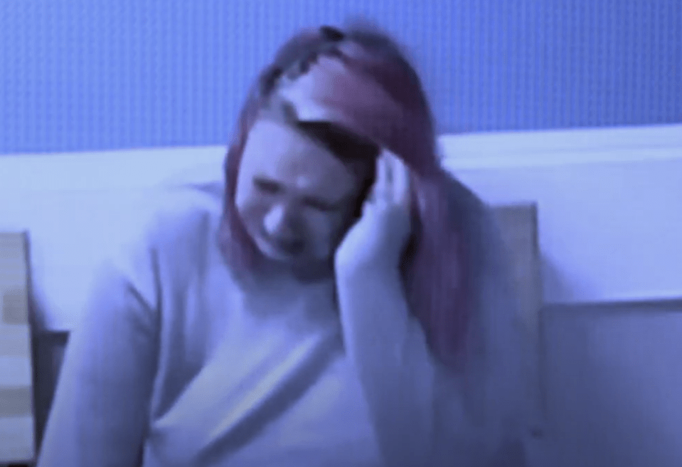 Angharad Williamson could be seen fake crying as she was interviewed over her son's death