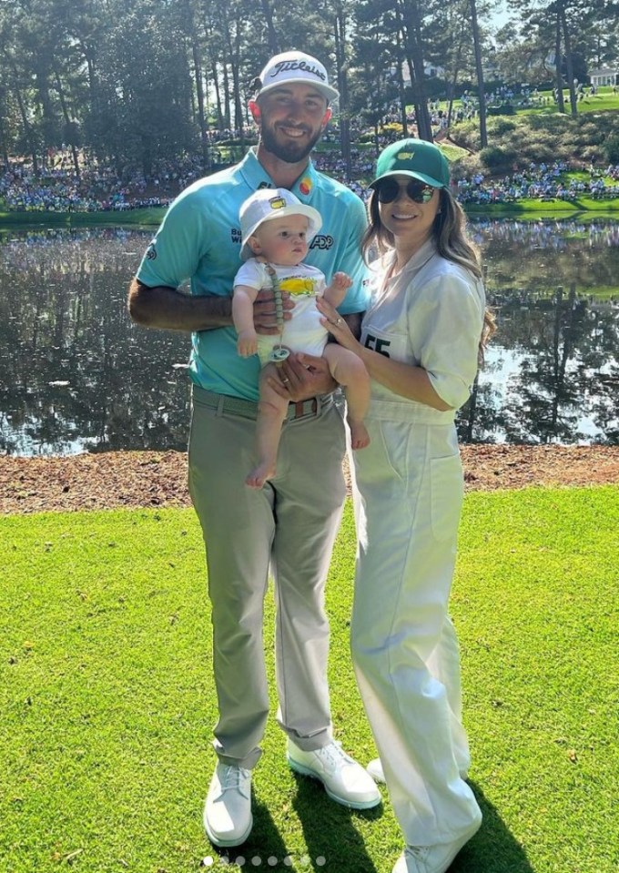 Max Homa and Lacey pose with their son Cam
