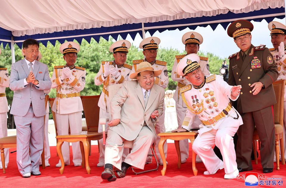 Kim was seen talking to military officials