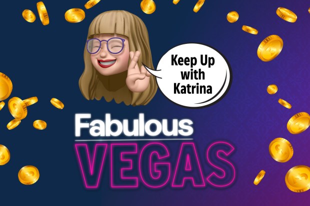 an advertisement for fabulous vegas with a woman giving a peace sign