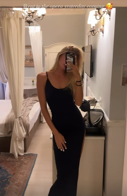 Alica Schmidt has stunned in a black dress