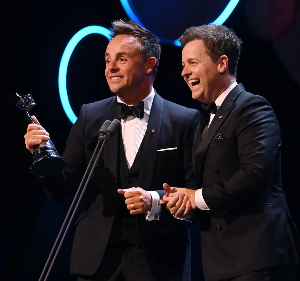 The presenting duo were all smiles after scooping up two awards at the NTAs last night