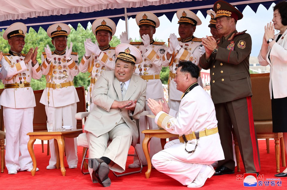 Kim Jong-un beamed and clapped as he revealed his new sub