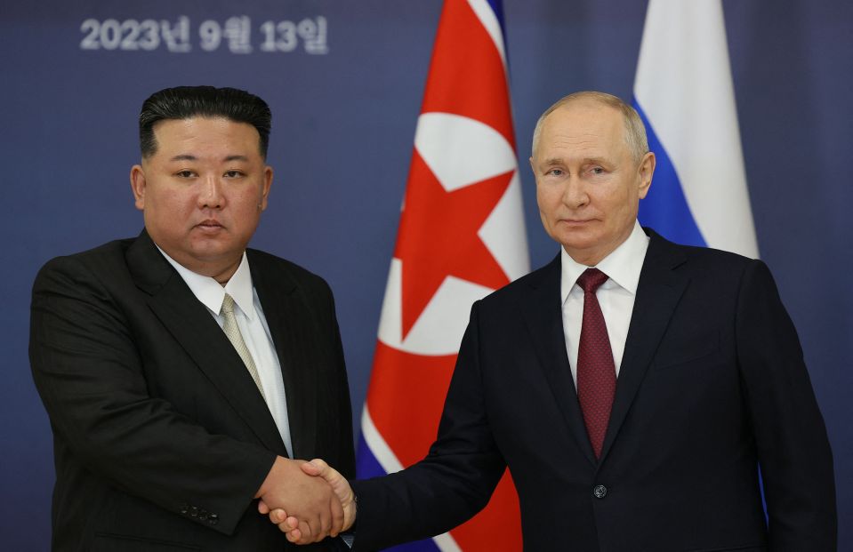 The two dictators shook hands as they met for the first time since 2019