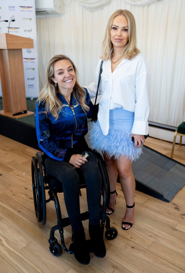 Rights on Flights founder Sophie Morgan pictured with Katie Piper as she unveiled the charter on Thursday