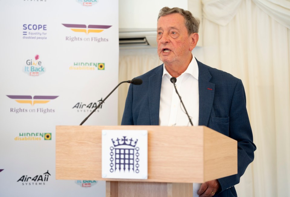 David Blunkett speaking at the event in Westminster