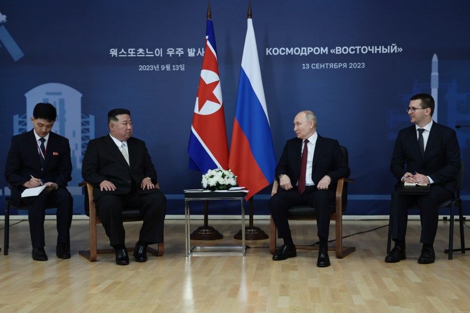 The leaders walked through the cosmodrome together before going for private talks
