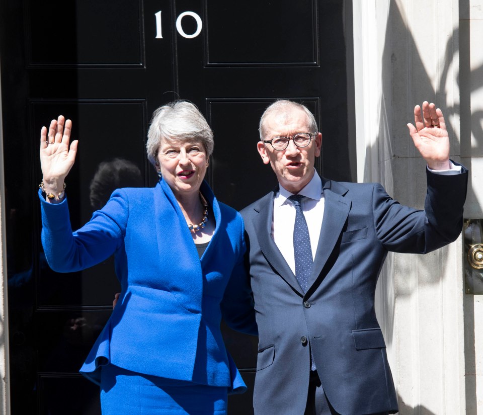 Theresa May pictured alongside husband Philip