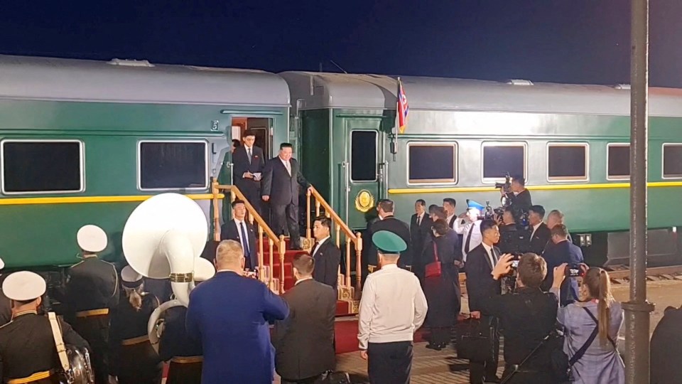 Kim Jong Un was seen walking down the red carpet