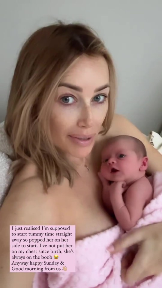 The former Love Island star and new mum, 34, welcomed a little girl called Bonnie with actor Gary Lucy