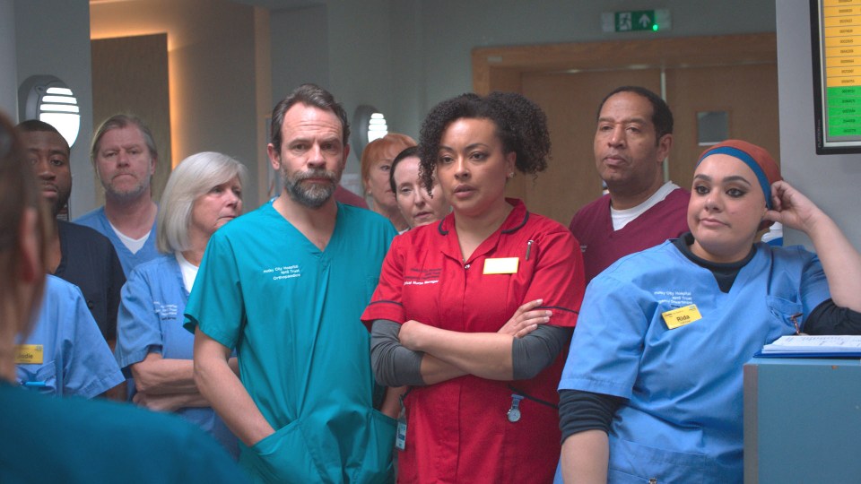 Casualty,15-07-2023,HOW TO SAVE A LIFE,38,Staff at briefing. ,BBC,Screengrab
