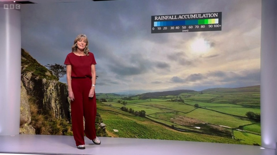 Louise Lear presented News at Ten's weather forecast but was interrupted by a male voice speaking over her