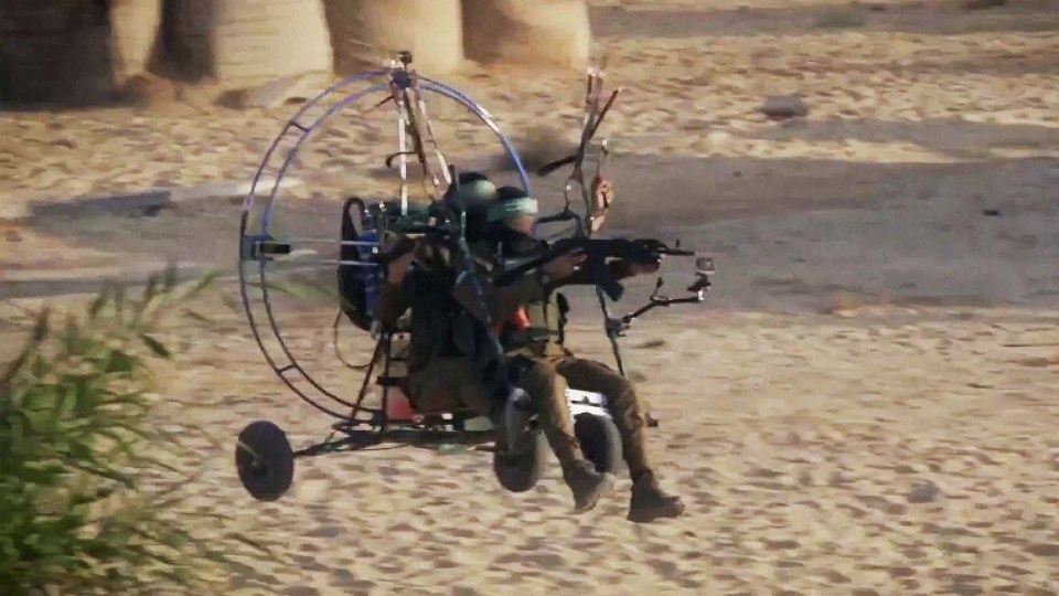 Hamas terrorists paraglided into Israel before murdering innocent Israelis