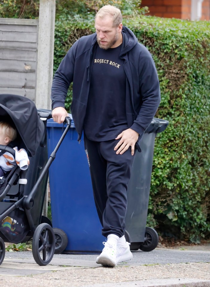 James got back into the swing of parenting after a few days away for work - after Chloe confessed to missing him