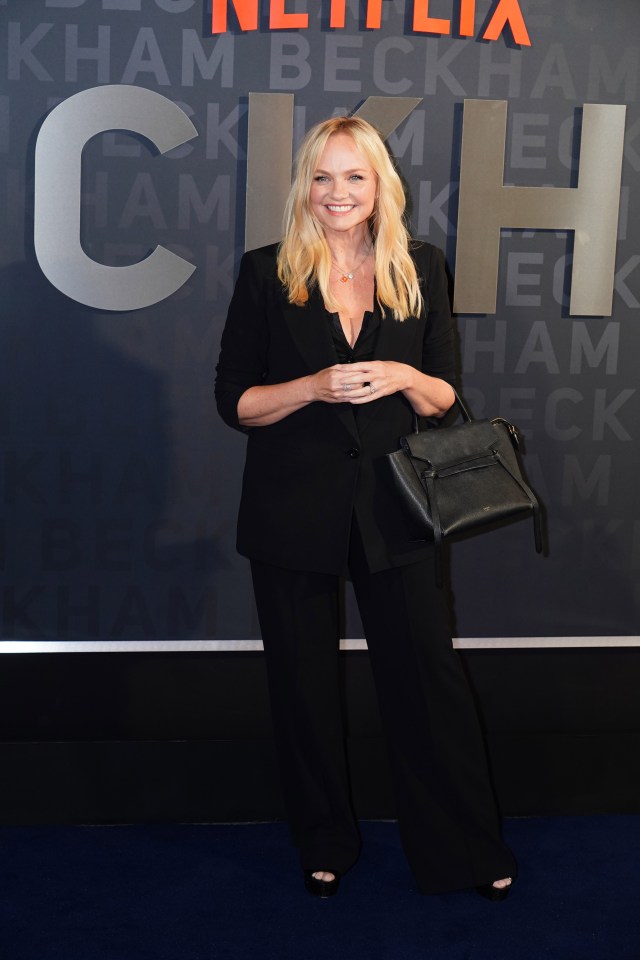 Emma Bunton opted for an all black look