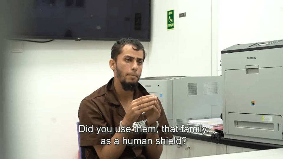 Another terrorist admitted to using a family as a 'human shield'