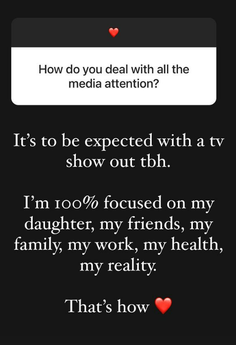 The star left out her husband in the response