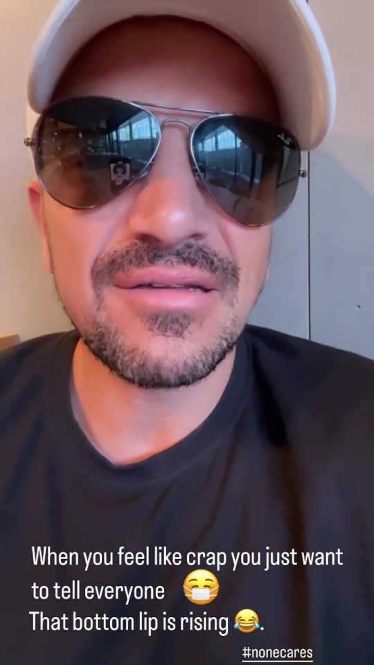Pop legend Peter Andre has revealed he is battling a bad illness - telling fans: "No one cares."