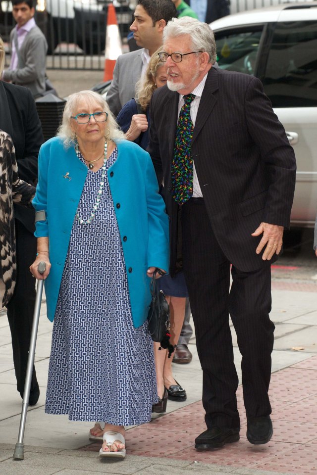  Rolf Harris pictured with his wife Alwen Harris arriving at Westminster Magistrates Court in London in 2013
