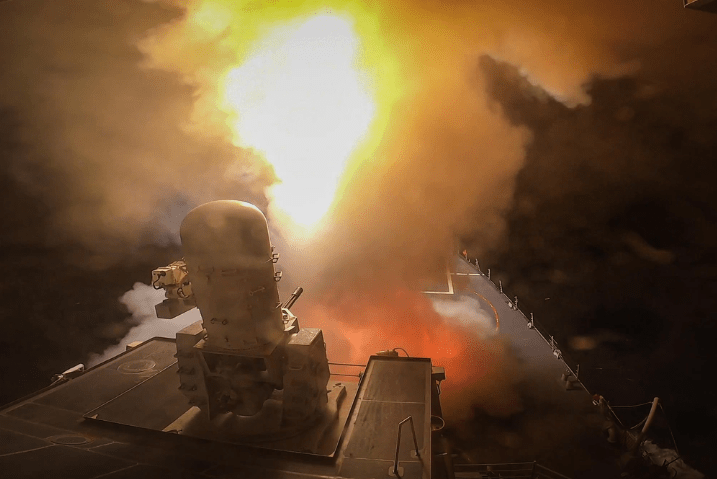 The US Navy destroyer engaged in a nine-hour long onslaught