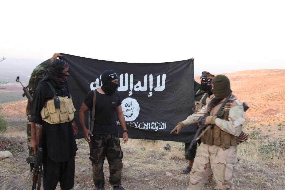 ISIS fighters in Aleppo - where many Yazidi women from northern Iraq were taken