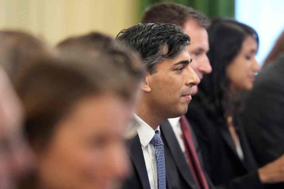 Britain's Prime Minister Rishi Sunak chairs a cabinet meeting at 10 Downing Street in central London on November 14, 2023 following a reshuffle. (Photo by Kin Cheung / POOL / AFP) (Photo by KIN CHEUNG/POOL/AFP via Getty Images)