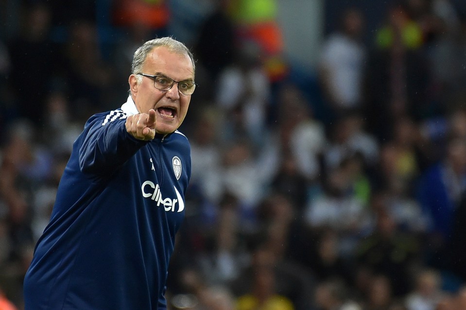 FILE - Leeds United's head coach Marcelo Bielsa during the English Premier League soccer match between Leeds United and Liverpool at Elland Road in Leeds, England, Sunday, Sept.12, 2021. Bielsa has been appointed on Thursday, May 11, 2023, as the new head coach of the Uruguay national soccer team. (AP Photo/Rui Vieira, File)