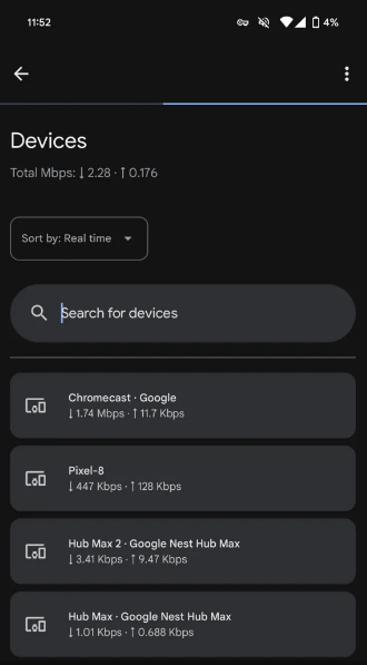 As you start typing a device name into the bar, the list of what’s connected to your Google or Nest Wi-fi router will update