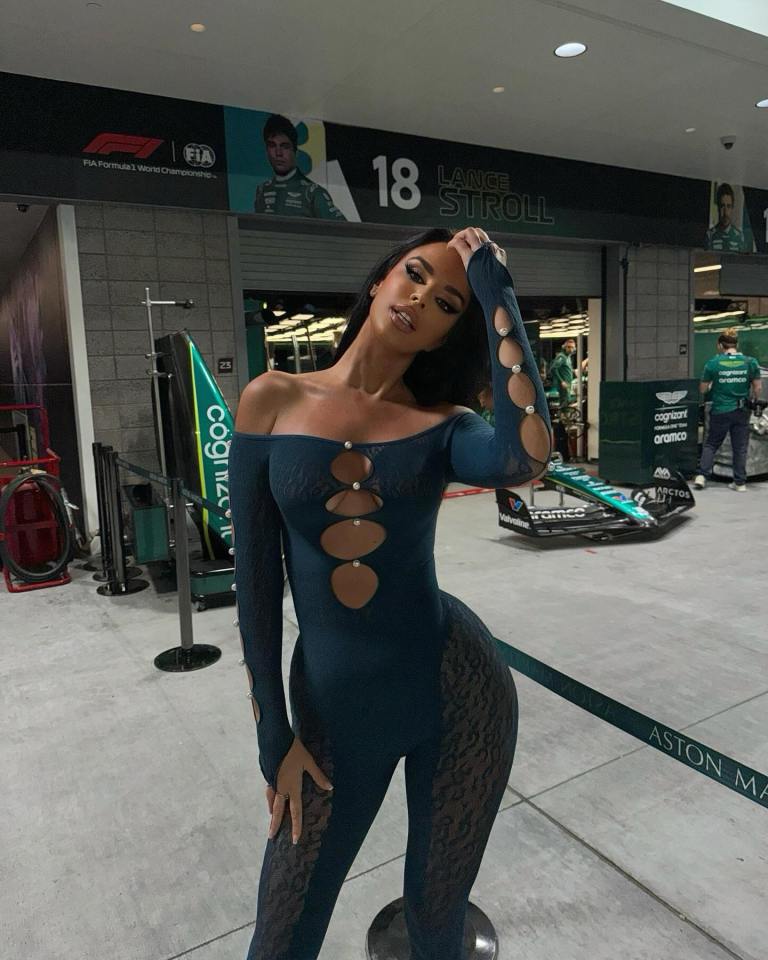 Ivana Knoll geared up for the Las Vegas GP in her unique way