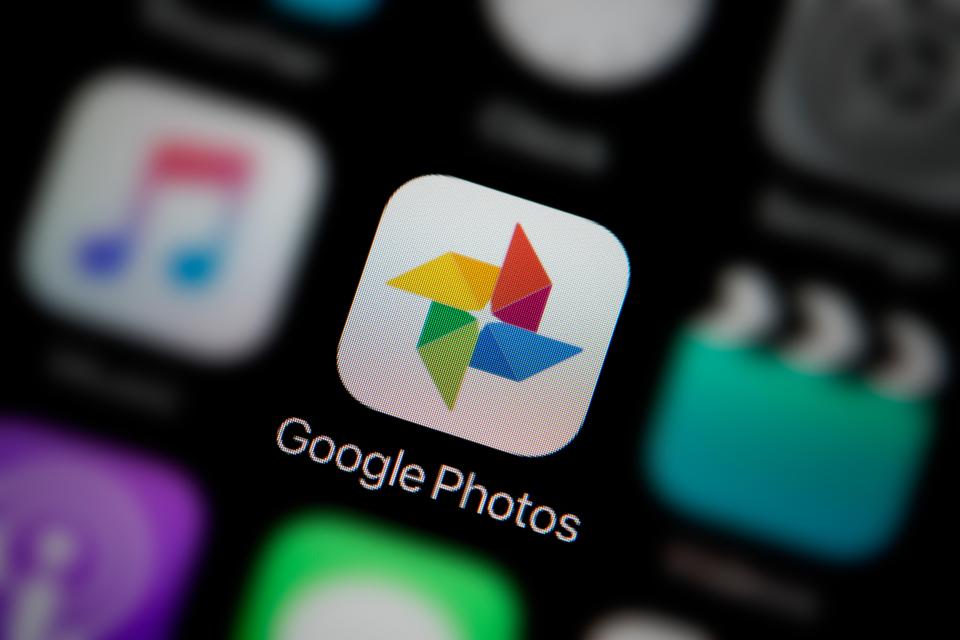 a close up of the google photos app on a phone