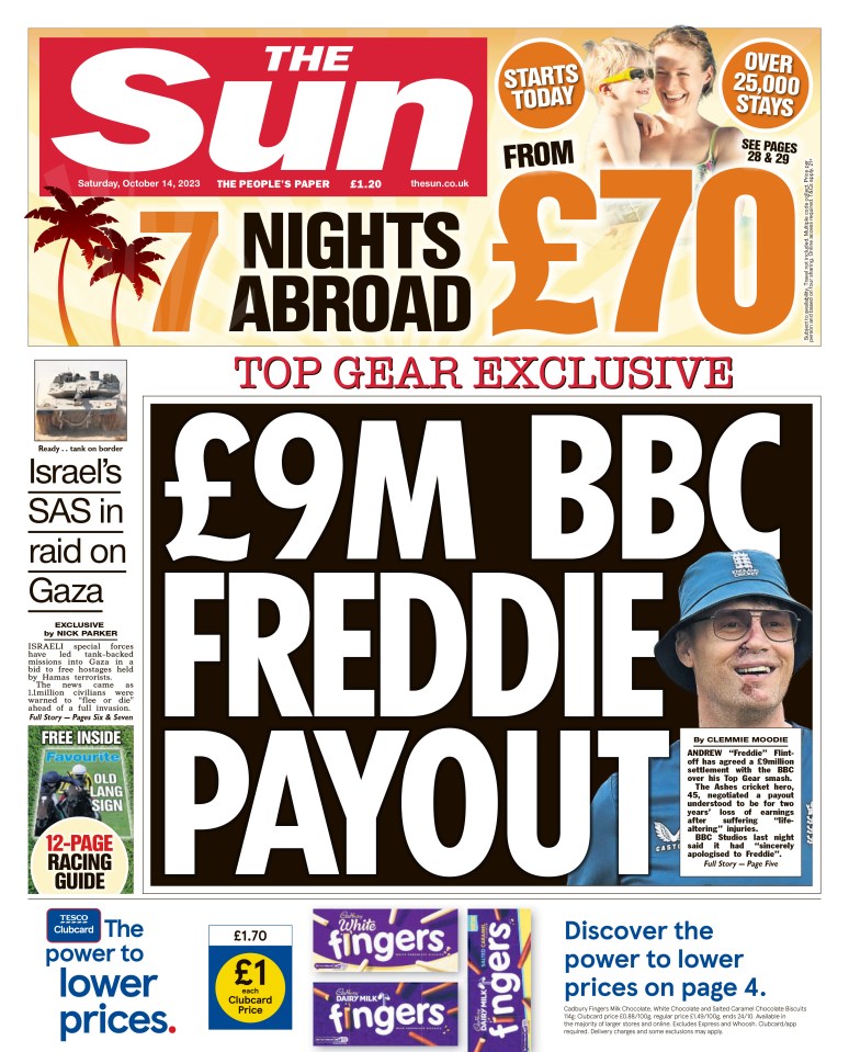 We revealed Flintoff's £9m payout over his accident last month