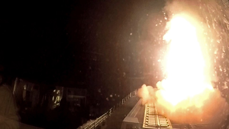 The Royal Navy's HMS Diamond firing its Sea Viper missile against a Houthi rebel drone in the Red Sea on December 16