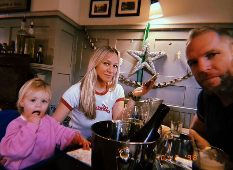 Chloe shared a snap with James and their daughter Bodhi in the same post
