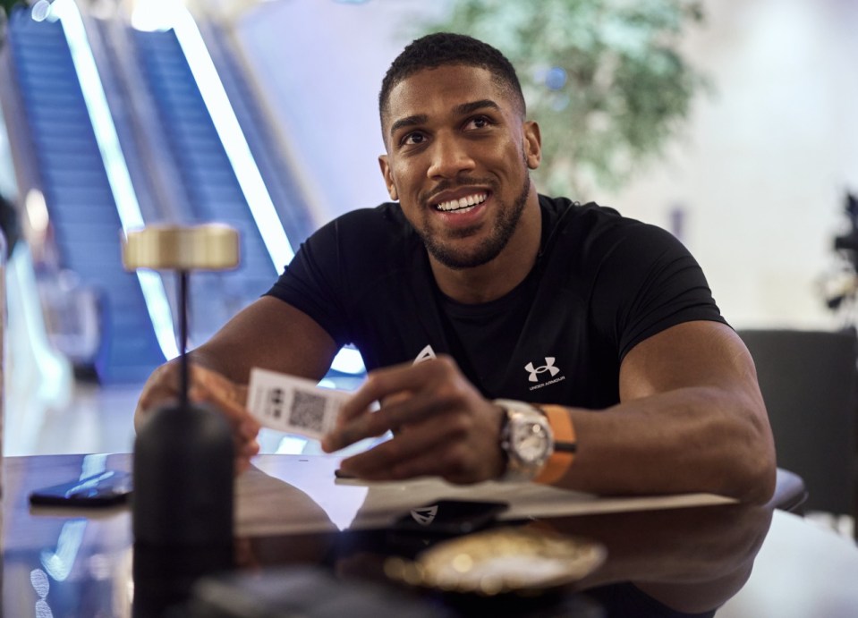 RIYADH, SAUDI ARABIA - DECEMBER 18: Anthony Joshua speaks to the media ahead of his upcoming fight on December 18, 2023 in Riyadh, Saudi Arabia. (Photo by Mark Robinson/Matchroom Boxing via Getty Images)