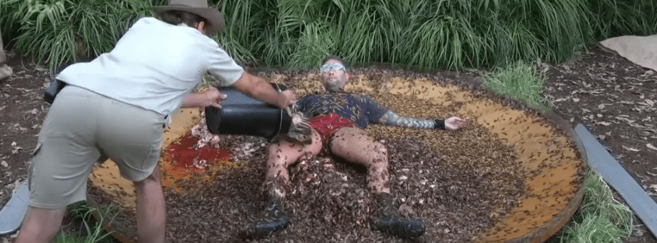 He was covered in crabs that he was worried would attack his "goldfish"