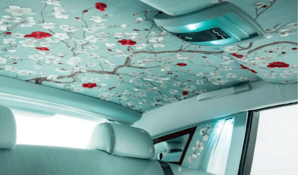 The Phantom limo features a floral ceiling